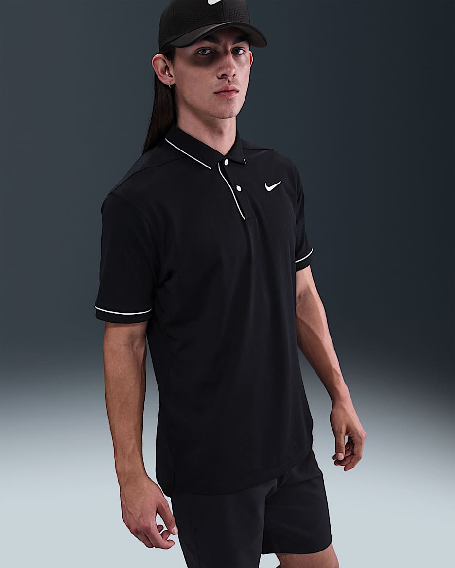 Nike Victory+ Polo de golf Dri-FIT - Hombre - Negro/Blanco/Blanco