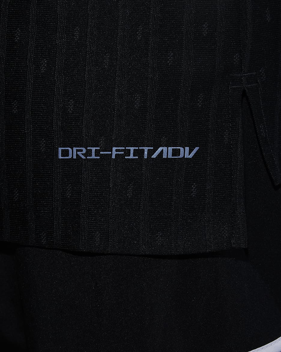 Tričko Nike Dri-FIT ADV s krátkým rukávem pro větší děti (dívky) - Černá/Dark Smoke Grey/Černá