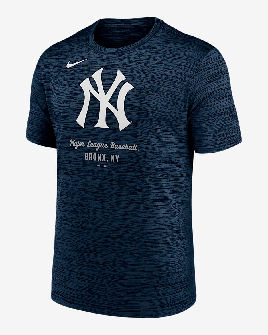 Playera Nike Dri-FIT de la MLB para hombre New New York Yankees Velocity - Azul marino