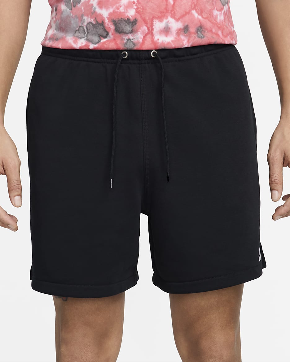 Nike Club flowshorts van sweatstof voor heren - Zwart/Zwart/Wit