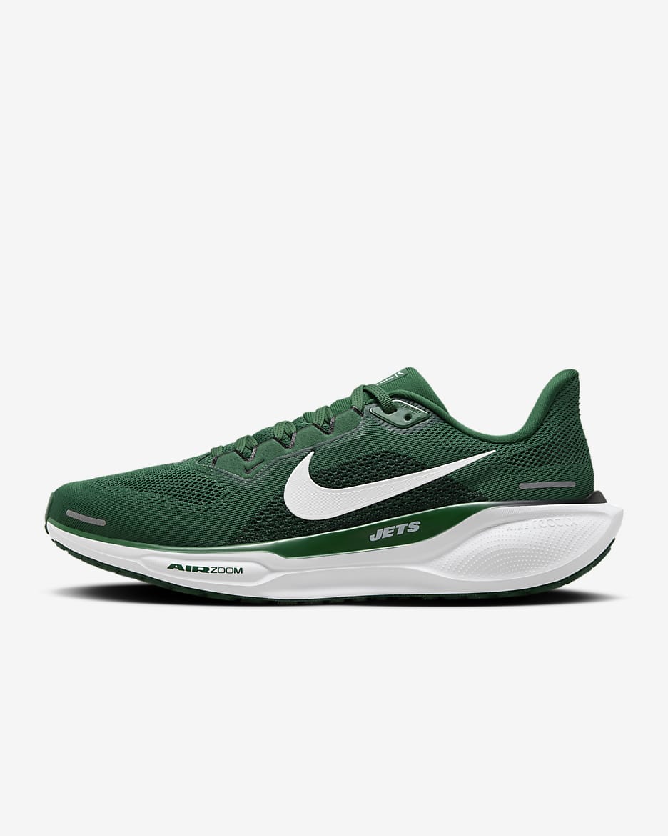 Nike Pegasus 41 NFL New York Jets Men's Road Running Shoes - Sport Green/White/Black/White