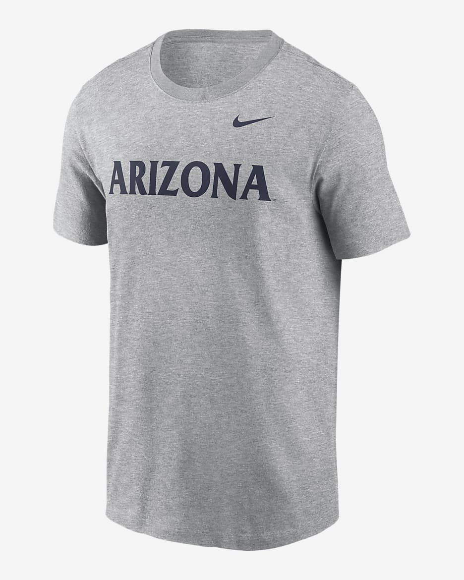 Playera universitaria Nike para hombre Arizona Wildcats Primetime Wordmark - Gris jaspeado