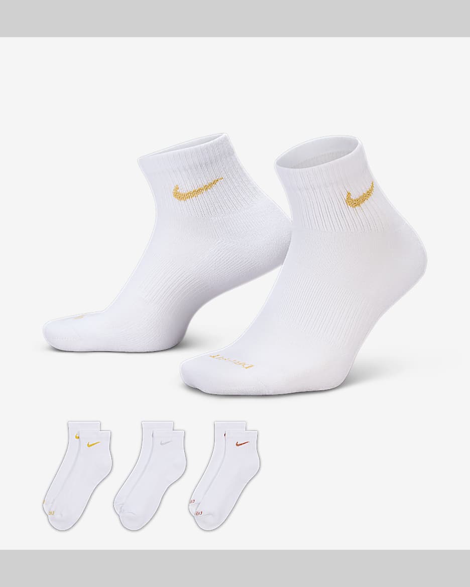 Calze da training alla caviglia Nike Everyday Plus Cushioned (3 paia) - Multicolore