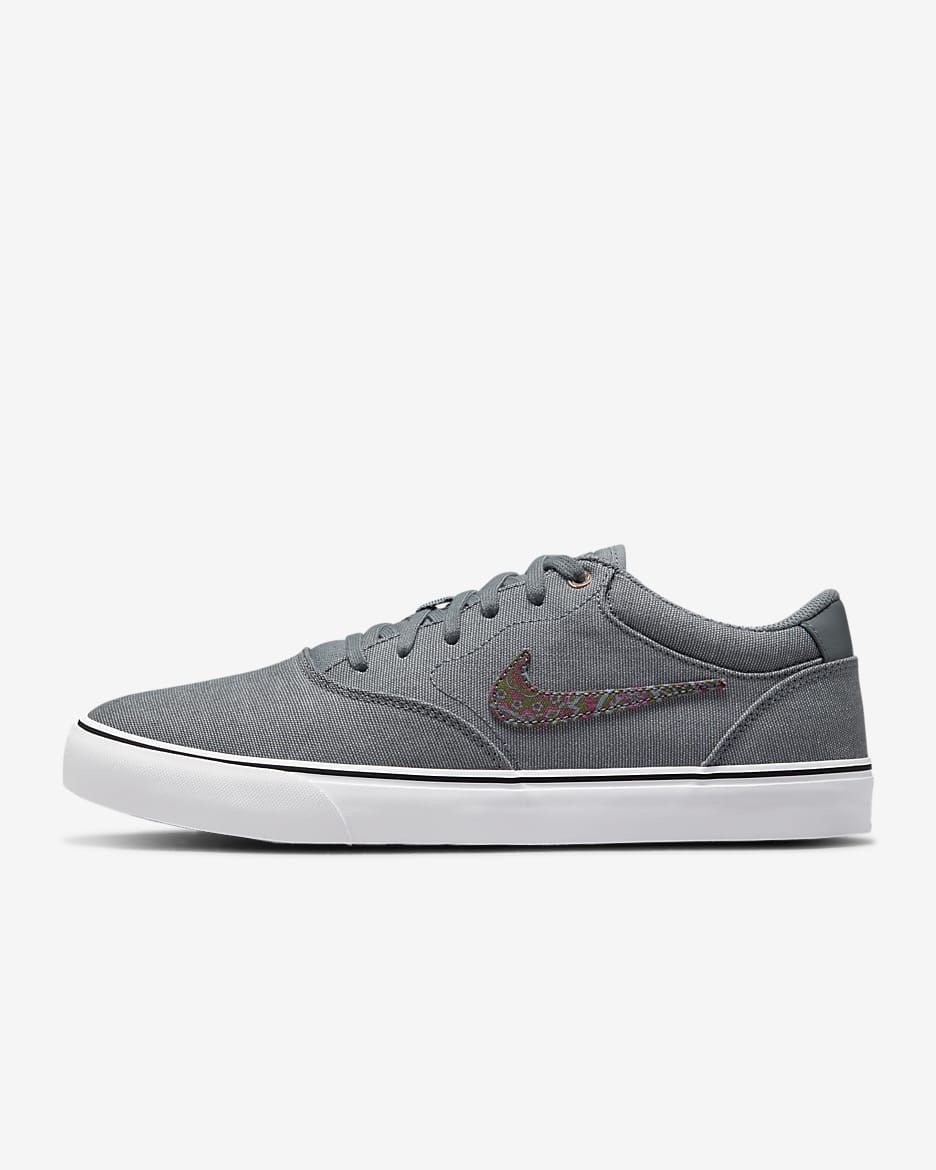 Nike SB Chron 2 Canvas Premium Skate Shoes - Cool Grey/Sail/White/Sangria