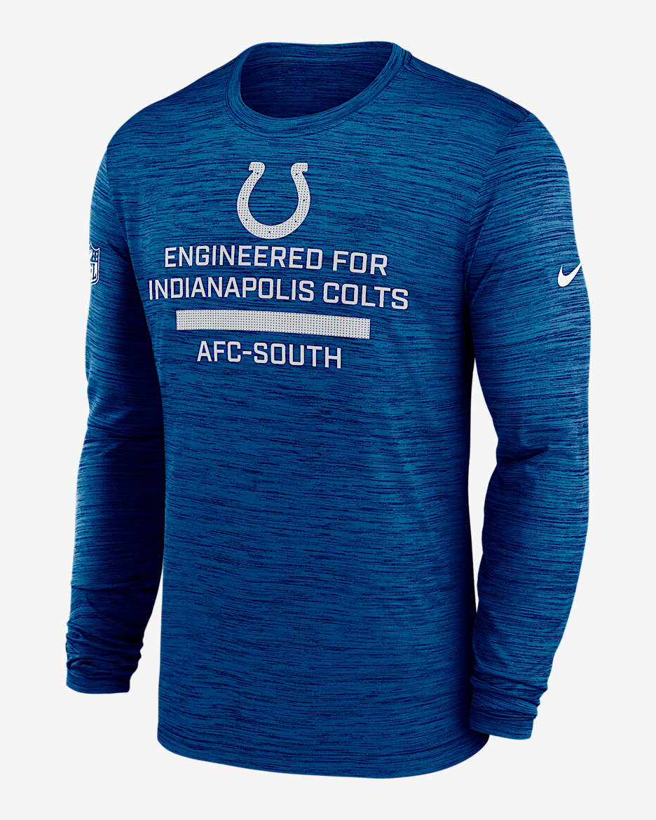 Indianapolis Colts Sideline Team Issue Velocity Men's Nike Dri-FIT NFL Long-Sleeve T-Shirt - Blue