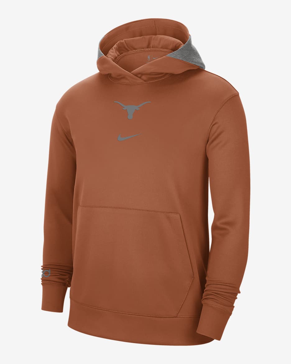 Nike College Dri-FIT Spotlight (Texas) Men's Hoodie - Desert Orange/Dark Grey Heather/Dark Steel Grey