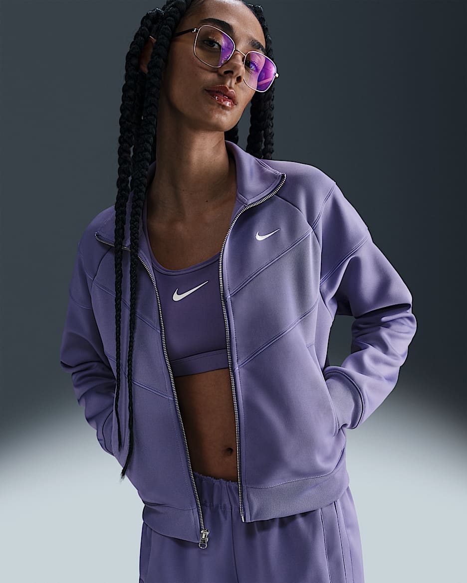 Nike Sportswear Windrunner Knit damesjack - Dusty Amethyst/Wit