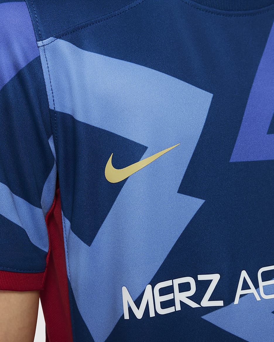 Jersey Nike Dri-FIT de la NWSL tipo réplica para niños talla grande North Carolina Courage 2024 Stadium Primary - Azul gimnasio