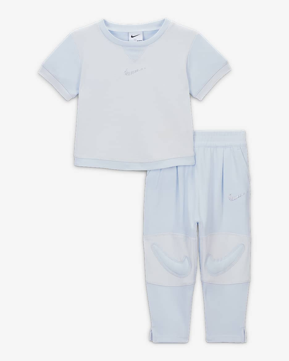 Nike ReadySet Baby Tee and Joggers Set - Blue Tint