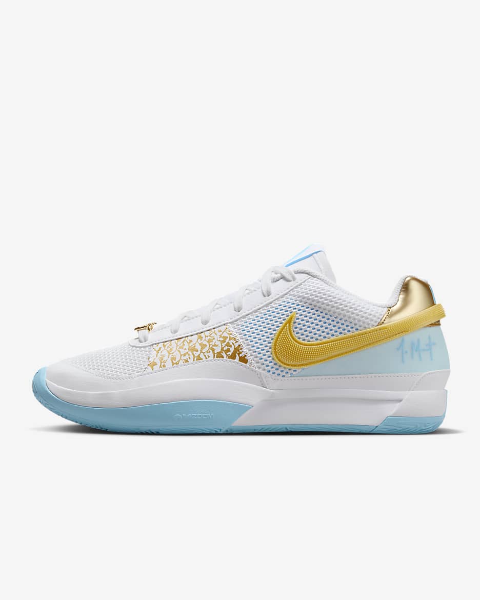 Ja 1 "Lunar New Year" Basketball Shoes - White/Aquarius Blue/Glacier Blue/Metallic Gold