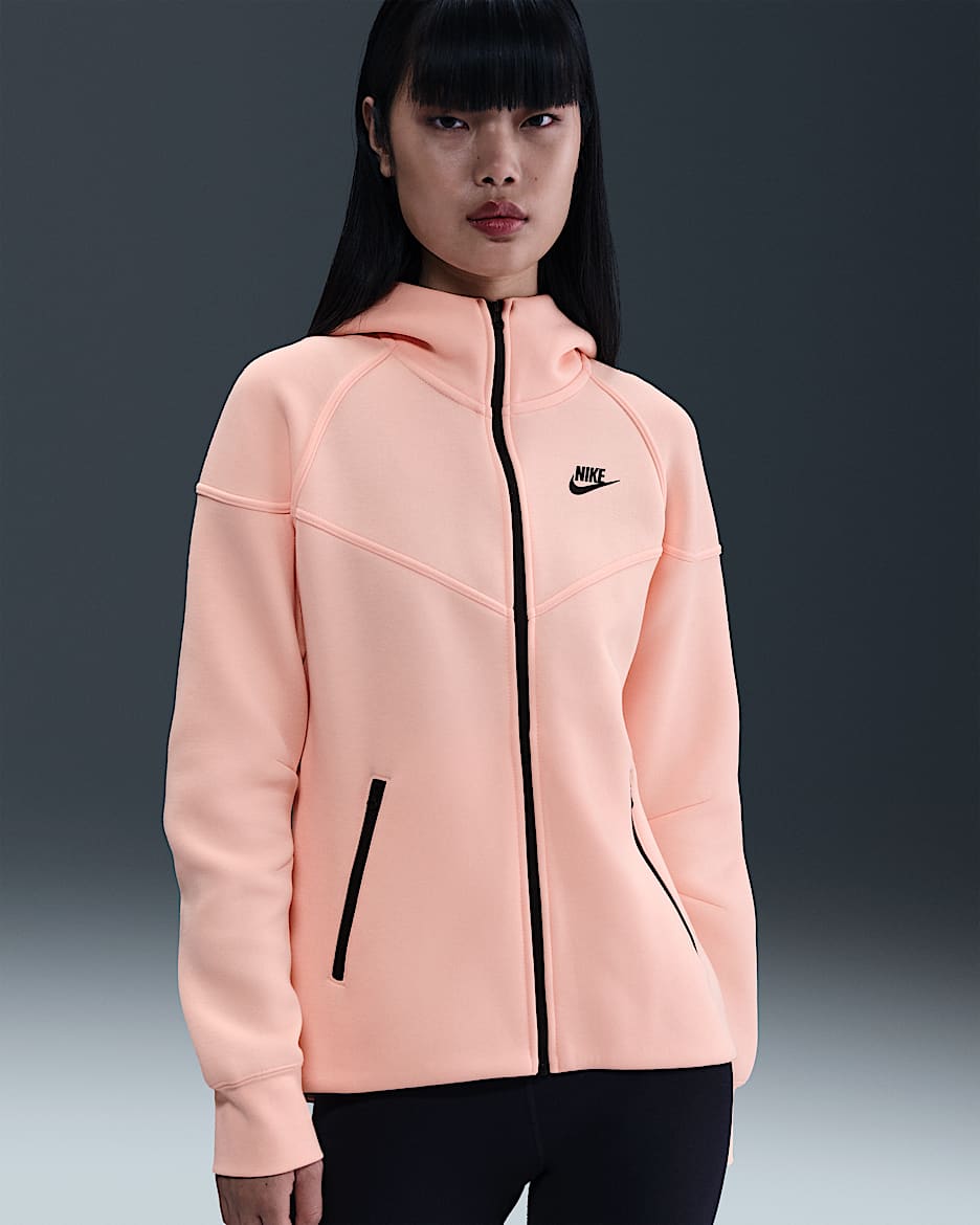 Nike Sportswear Tech Fleece Windrunner Women's Full-Zip Hoodie - Washed Coral/Black