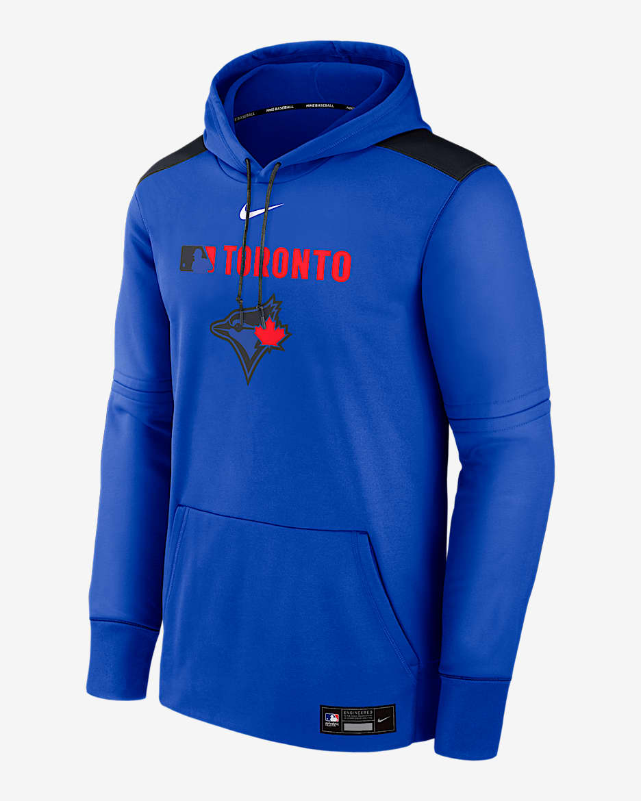 Sudadera con gorro sin cierre Nike Therma de la MLB para hombre Toronto Blue Jays Authentic Collection City Connect - Royal