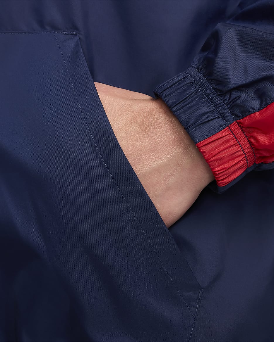 Paris Saint-Germain Nike vevd fotballtracksuit med hette til herre - Midnight Navy/University Red/University Red