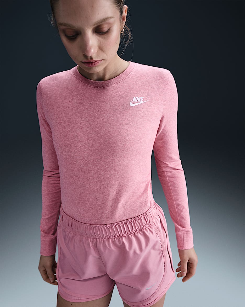 Nike Sportswear Club Women's Long-Sleeve T-Shirt - Elemental Pink/Heather