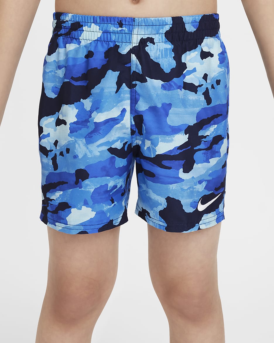 Nike Swim Classic Camo Older Kids' (Boys') 10cm (approx.) Volley Shorts - Midnight Navy/Game Royal/Light Photo Blue/White