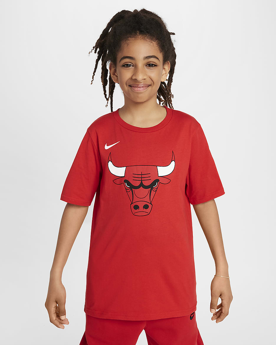 T-shirt con logo Chicago Bulls Essential Nike NBA – Ragazzo - University Red