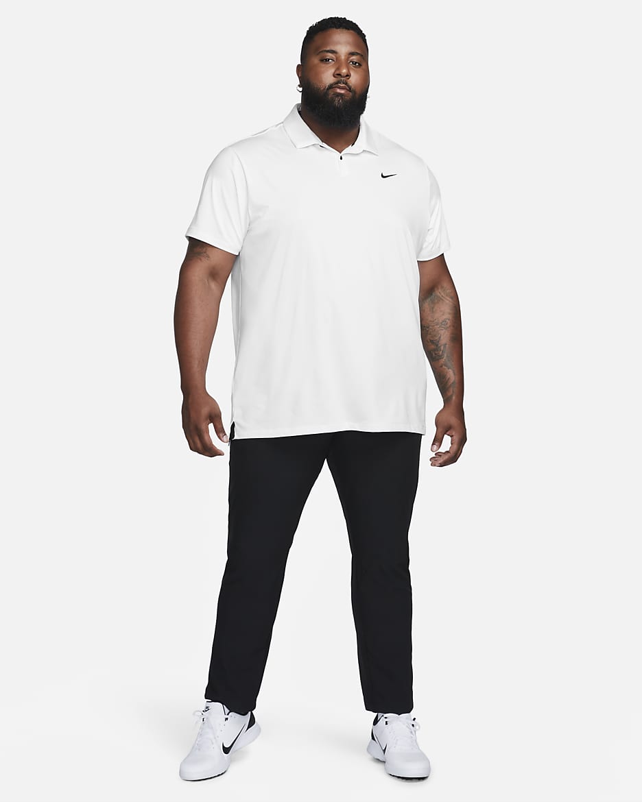 Golfpikétröja Nike Dri-FIT Tour Solid för män - Vit/Svart