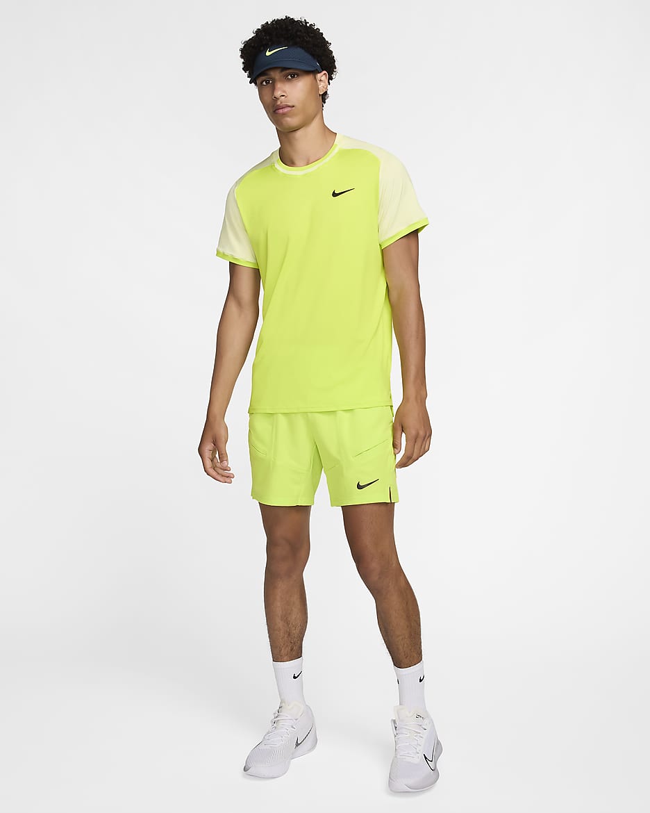 NikeCourt Advantage Men's Dri-FIT 7" Tennis Shorts - Cyber/Cyber/Black