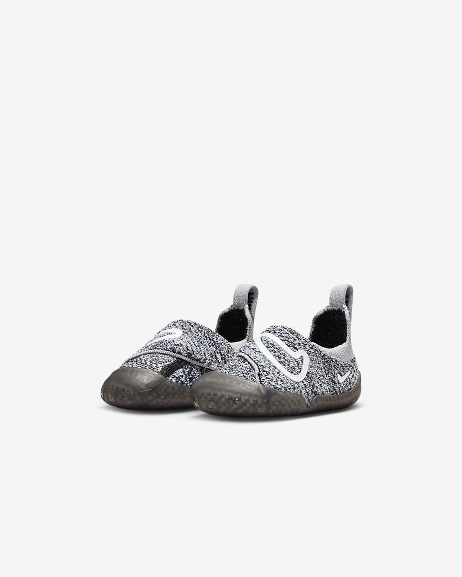 Nike Swoosh 1 Baby/Toddler Shoes - Black/Wolf Grey/White