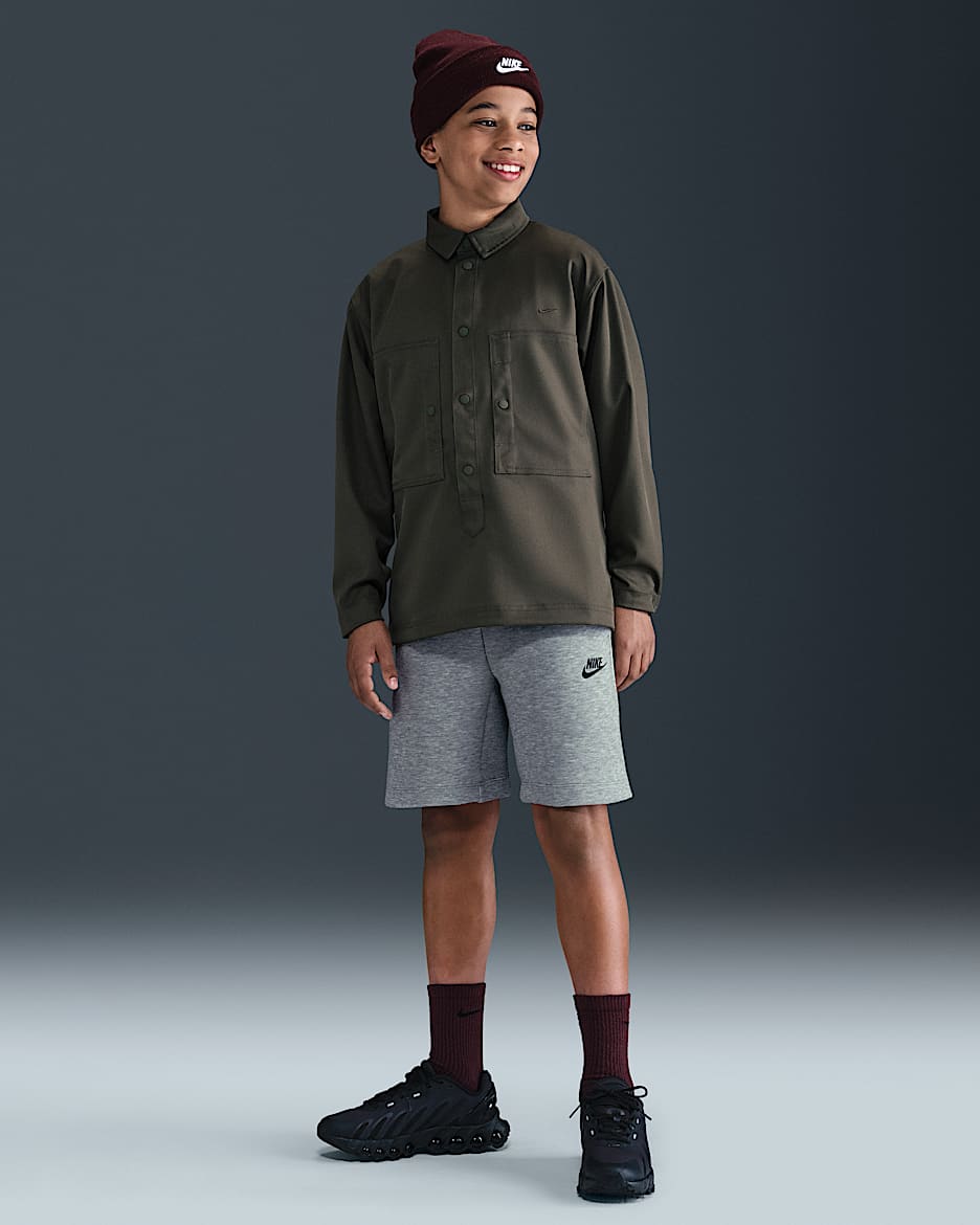 Shorts Nike Sportswear Tech Fleece – Ragazzo - Dark Grey Heather/Nero