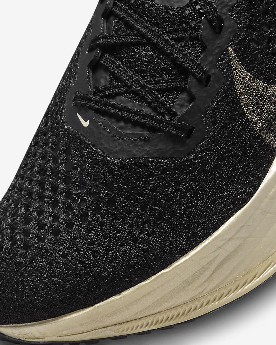 Nike Vaporfly 3 Women's Road Racing Shoes - Black/Black/Oatmeal/Metallic Gold Grain