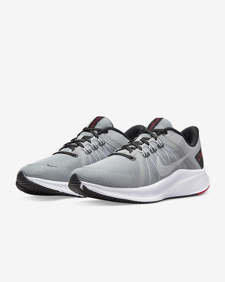 Nike Quest 4 Men's Road Running Shoes - Light Smoke Grey/Black/Siren Red/White