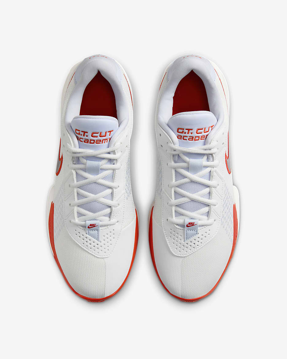 Nike G.T. Cut Academy EP Basketball Shoes - Summit White/Picante Red/Football Grey/Metallic Silver