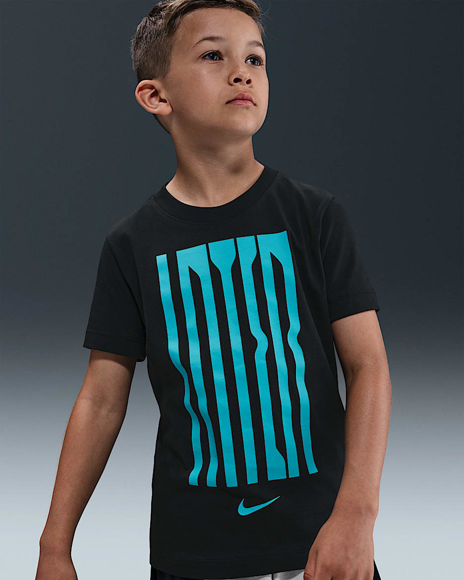 Inter Milan Nike Genç Çocuk Futbol Tişörtü - Siyah