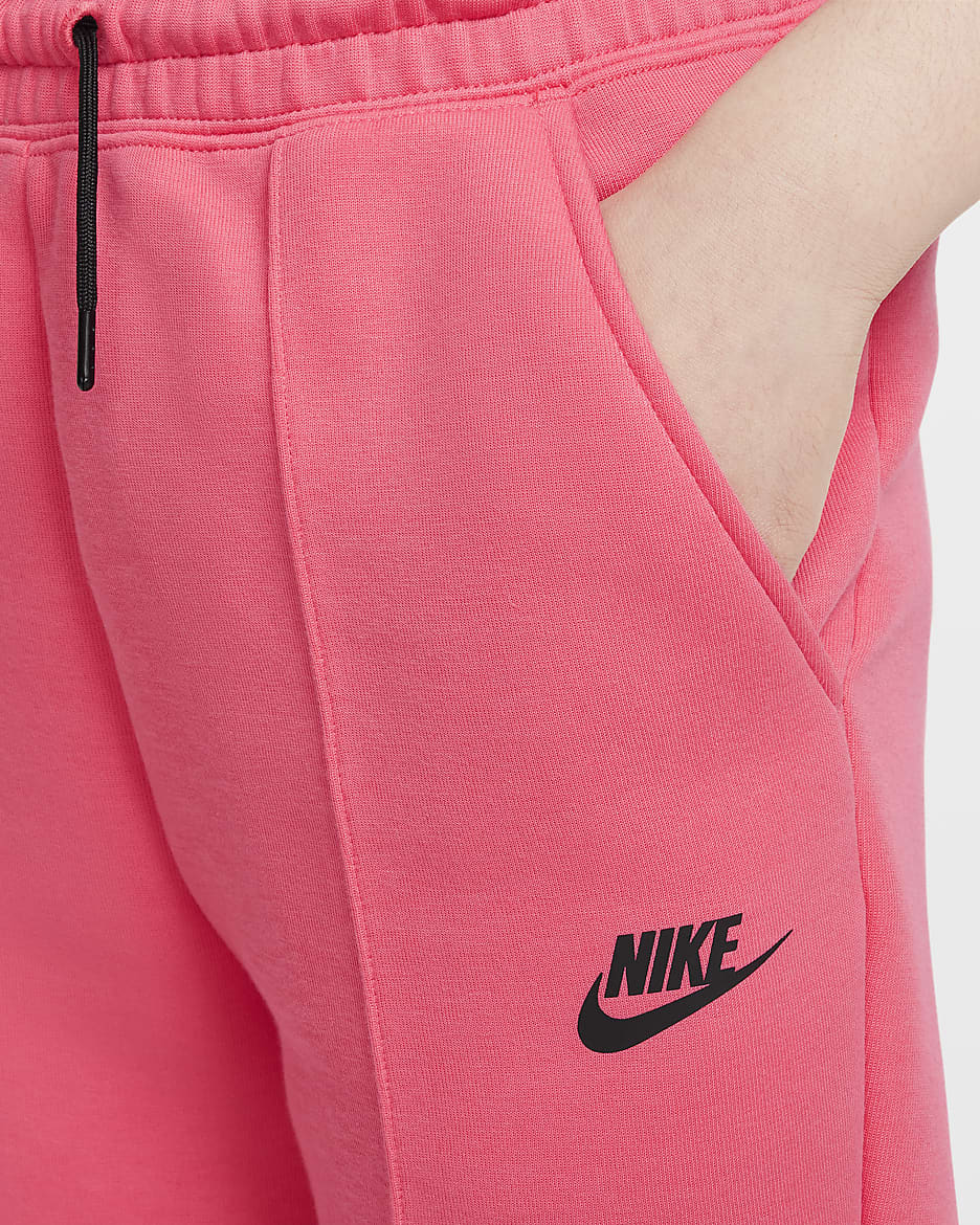 Calças desportivas Nike Sportswear Tech Fleece Júnior (Rapariga) - Rosa Aster/Preto/Preto