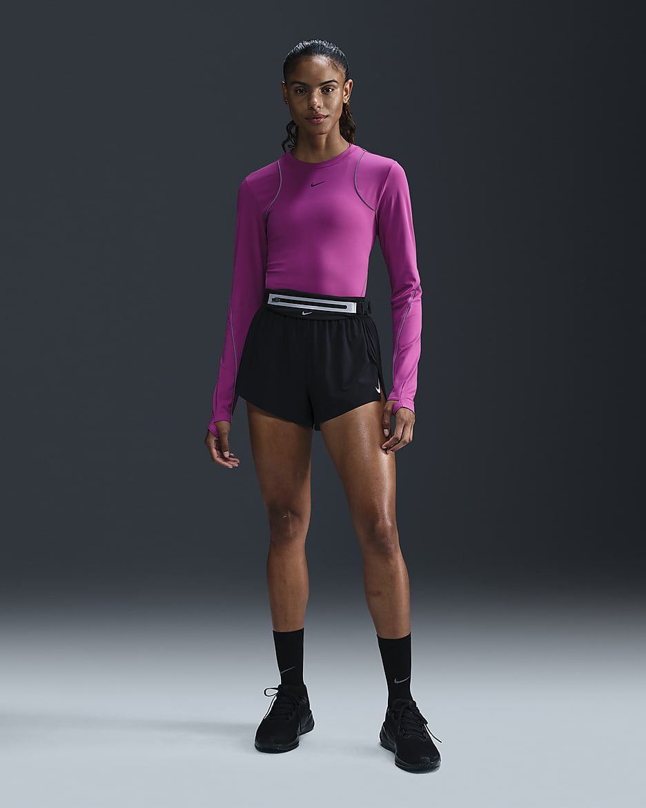 Nike Running Division hosszú ujjú női futófelső - Hot Fuchsia