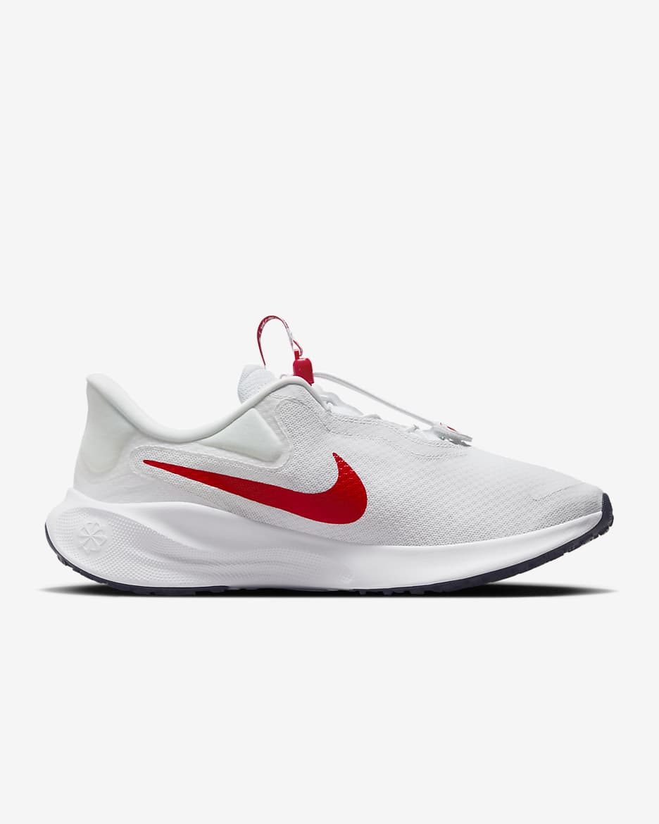 Nike Revolution 7 EasyOn Men's Road Running Shoes - White/Midnight Navy/University Red