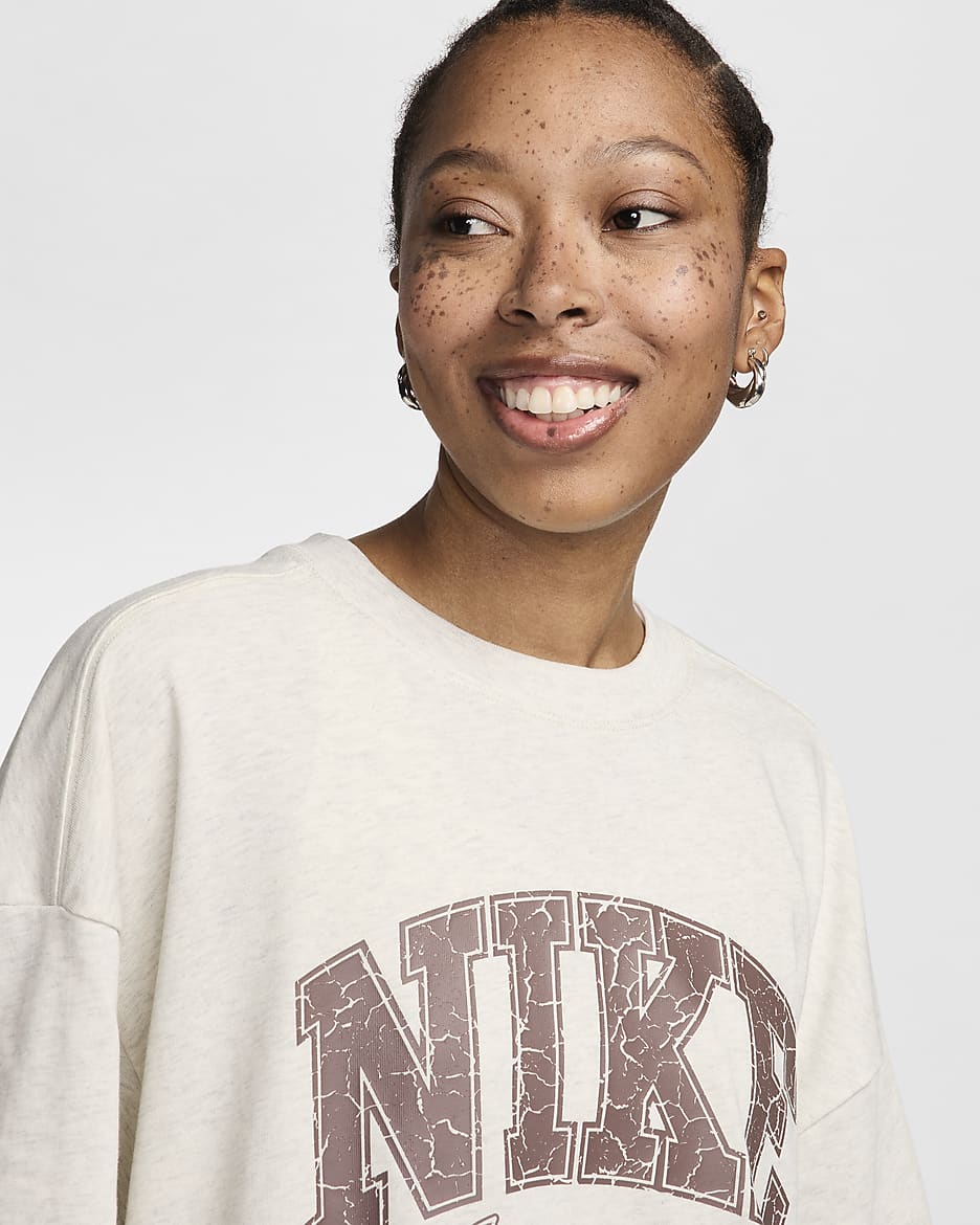 Nike sportswear crewneck sweatshirt oatmeal sale