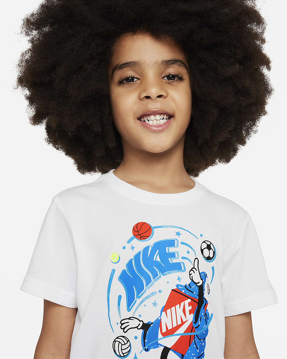 Playera estampada para niño talla pequeña Nike - Blanco