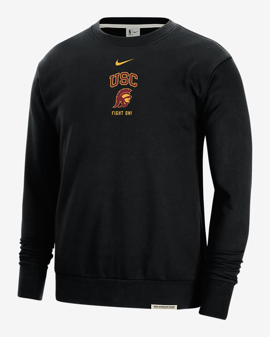 Sudadera de cuello redondo universitaria Nike de tejido Fleece para hombre USC Standard Issue - Negro