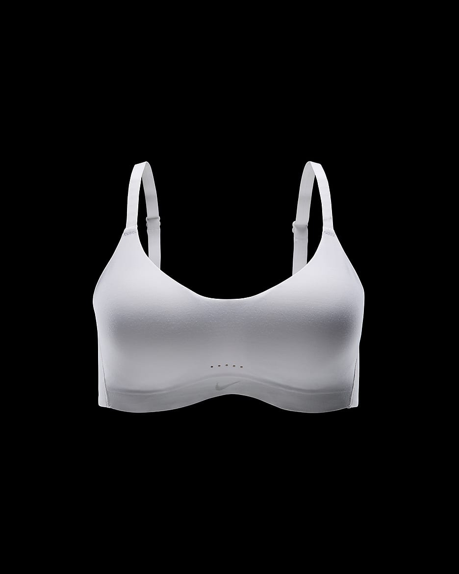 Brassière de sport rembourrée et convertible à maintien léger Nike Alate Minimalist pour femme - Blanc/Cool Grey