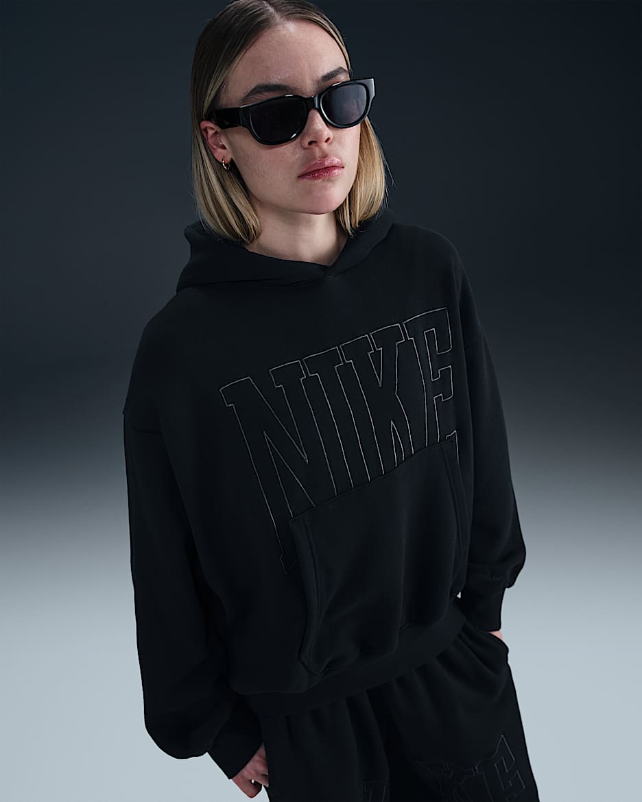 Nike Sportswear Women's Over-Oversized French Terry Pullover Hoodie - Black/Anthracite