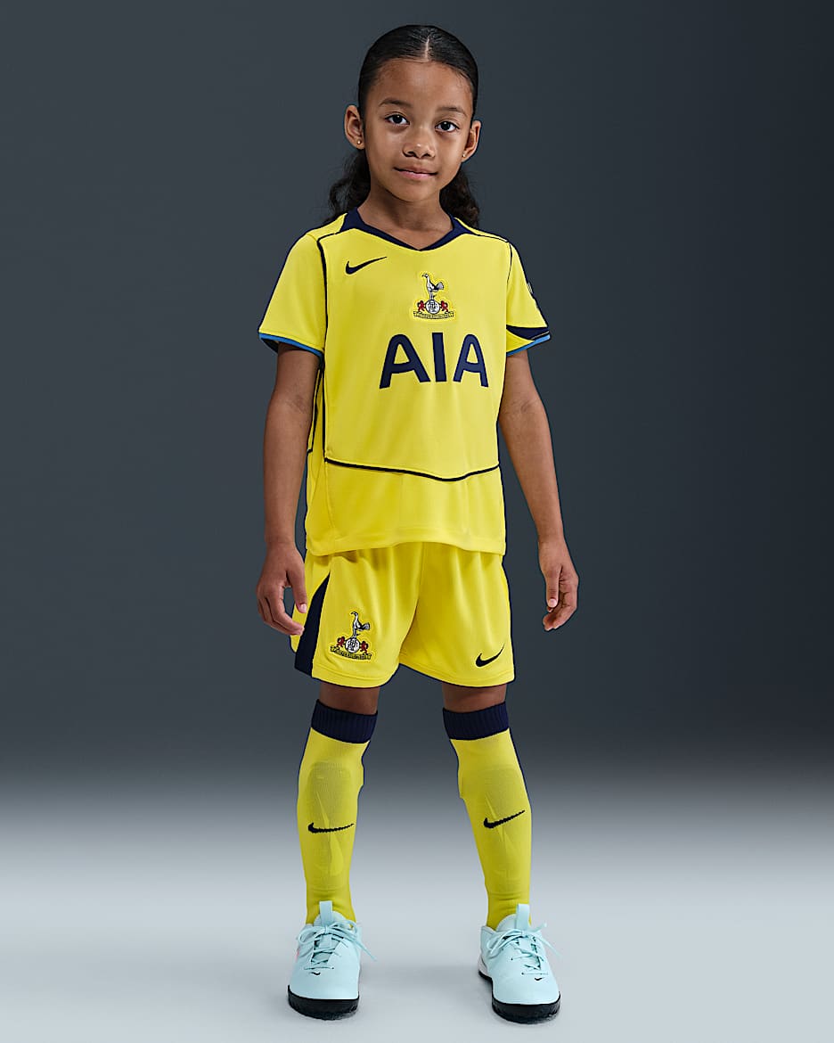 Ensemble trois pièces de foot Nike Dri-FIT Total 90 Tottenham Hotspur 2025/26 Stadium 3e tenue pour enfant - Dynamic Yellow/Blue Void/Pacific Blue/Blue Void