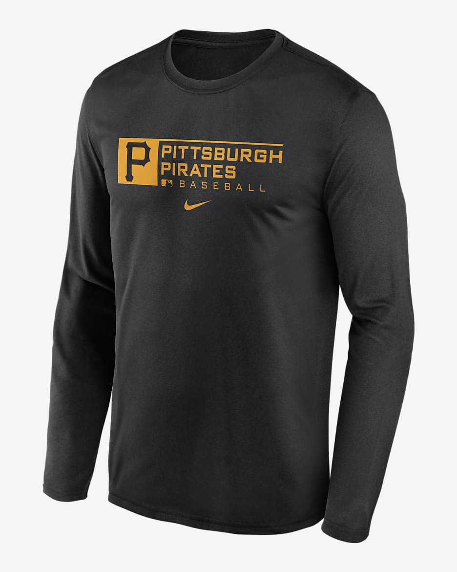 Nike Dri-FIT Team (MLB Pittsburgh Pirates) Men's Long-Sleeve T-Shirt - Black
