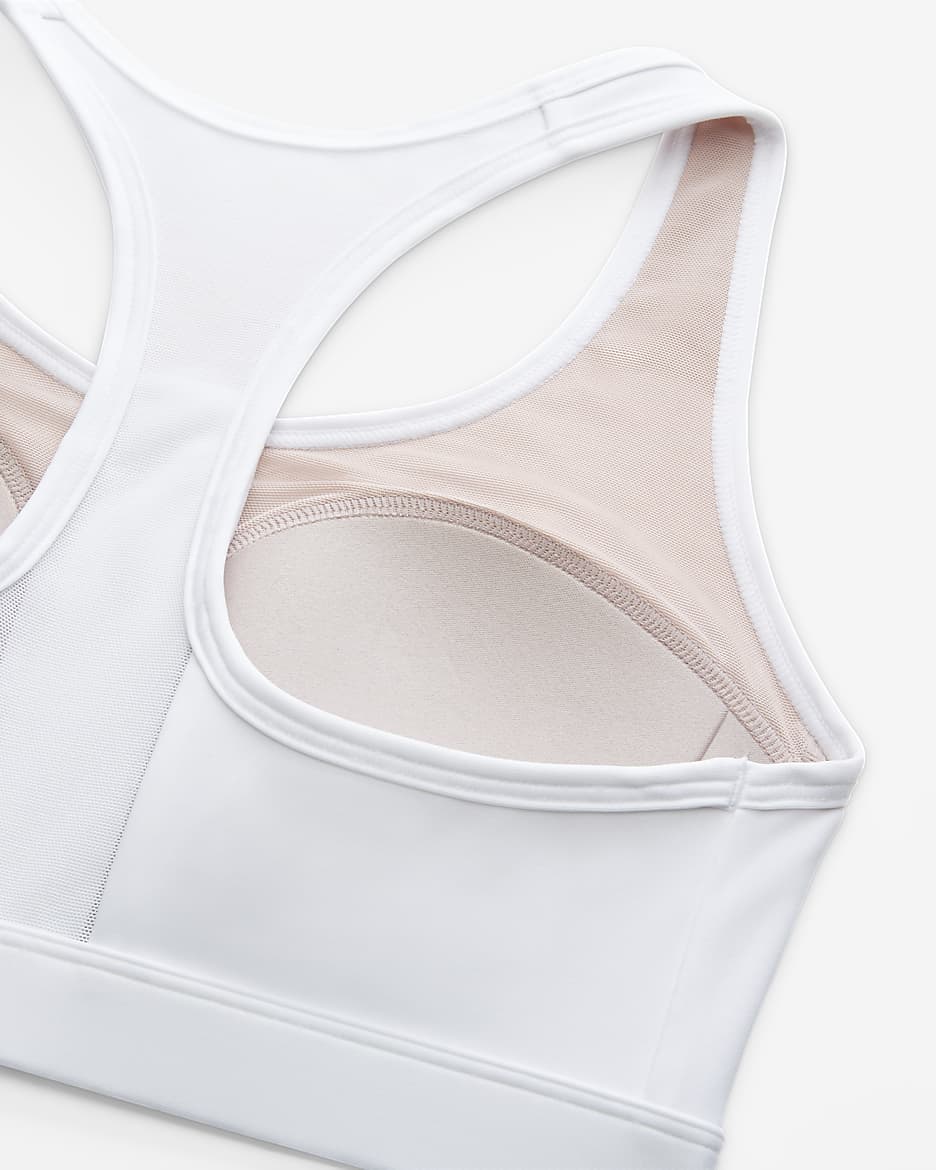 Nike Swoosh Front Zip Women's Medium-Support Padded Sports Bra - White/Stone Mauve/White