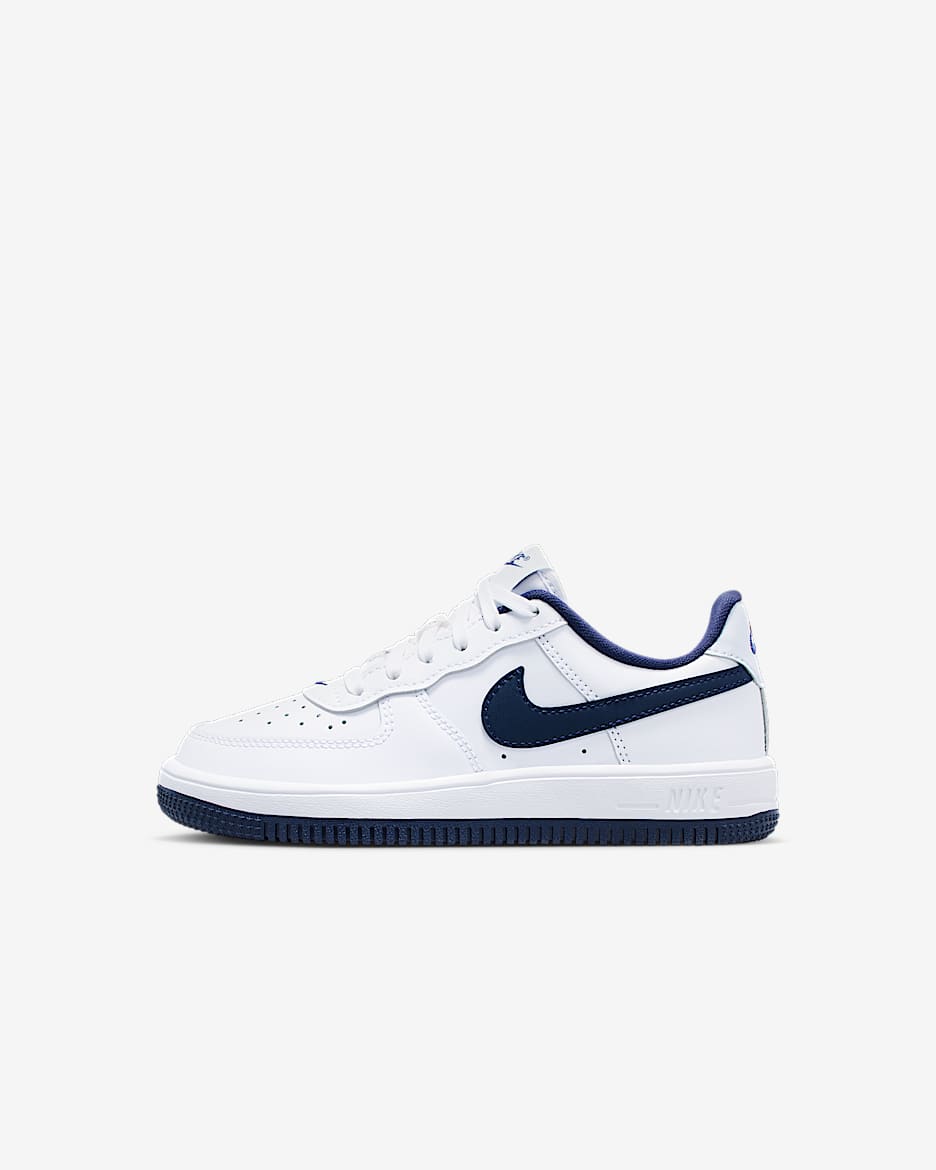 Nike Force 1 Low Little Kids' Shoes - White/Football Grey/Midnight Navy