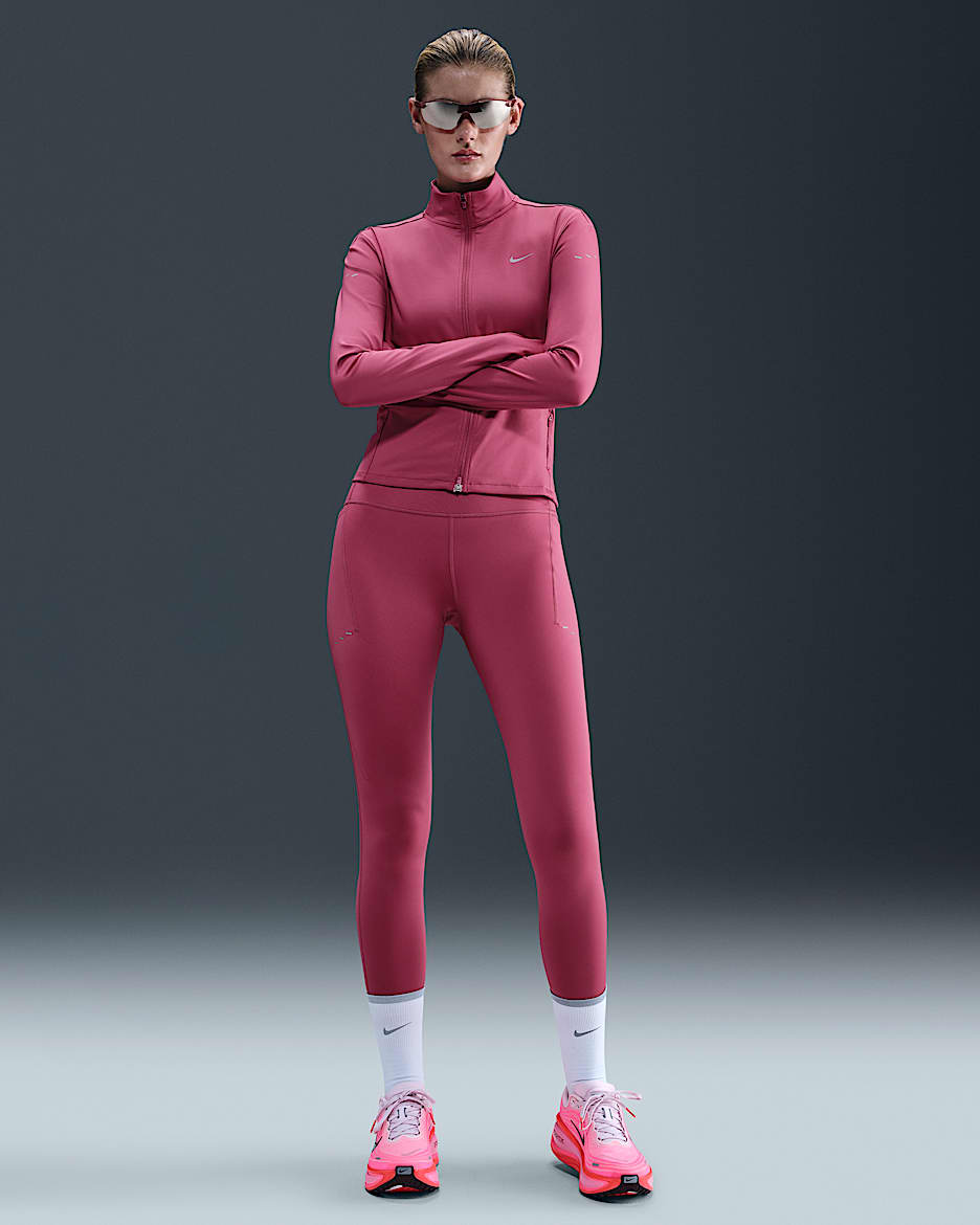 Nike Swift Women's High-Waisted 7/8 Running Leggings with Pockets - Sweet Beet