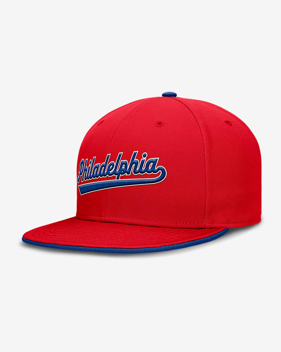 Philadelphia Phillies True Men's Nike Dri-FIT MLB Fitted Hat - Red