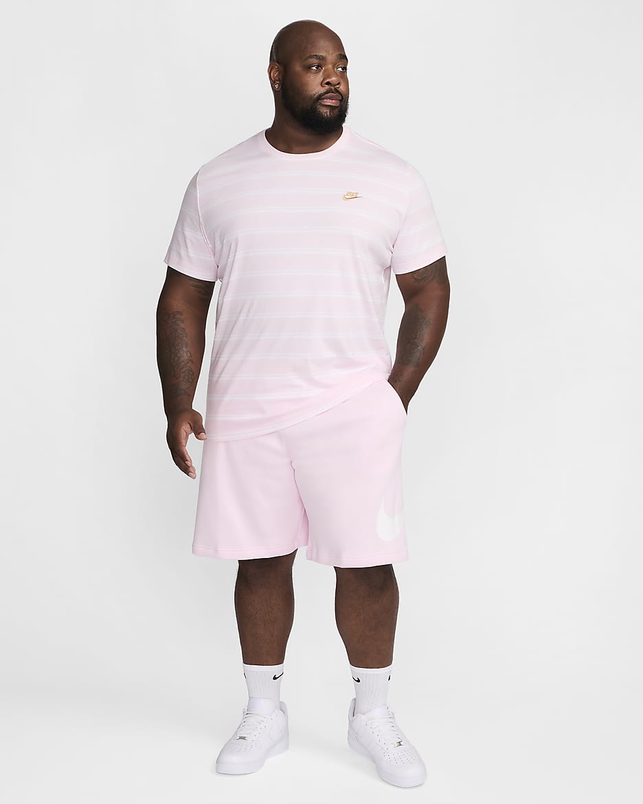 Nike Sportswear Men's Striped T-Shirt - Pink Foam