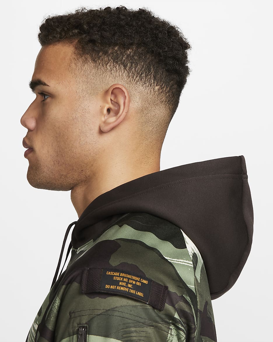 Nike Therma-FIT Men's All-over Camo Fitness Hoodie - Velvet Brown/Coconut Milk