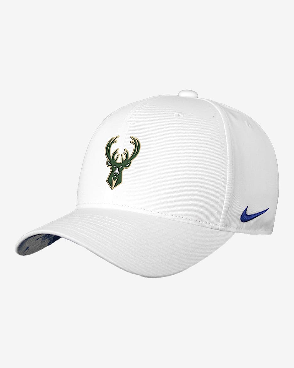 Milwaukee Bucks Rise Nike NBA Adjustable Cap - White