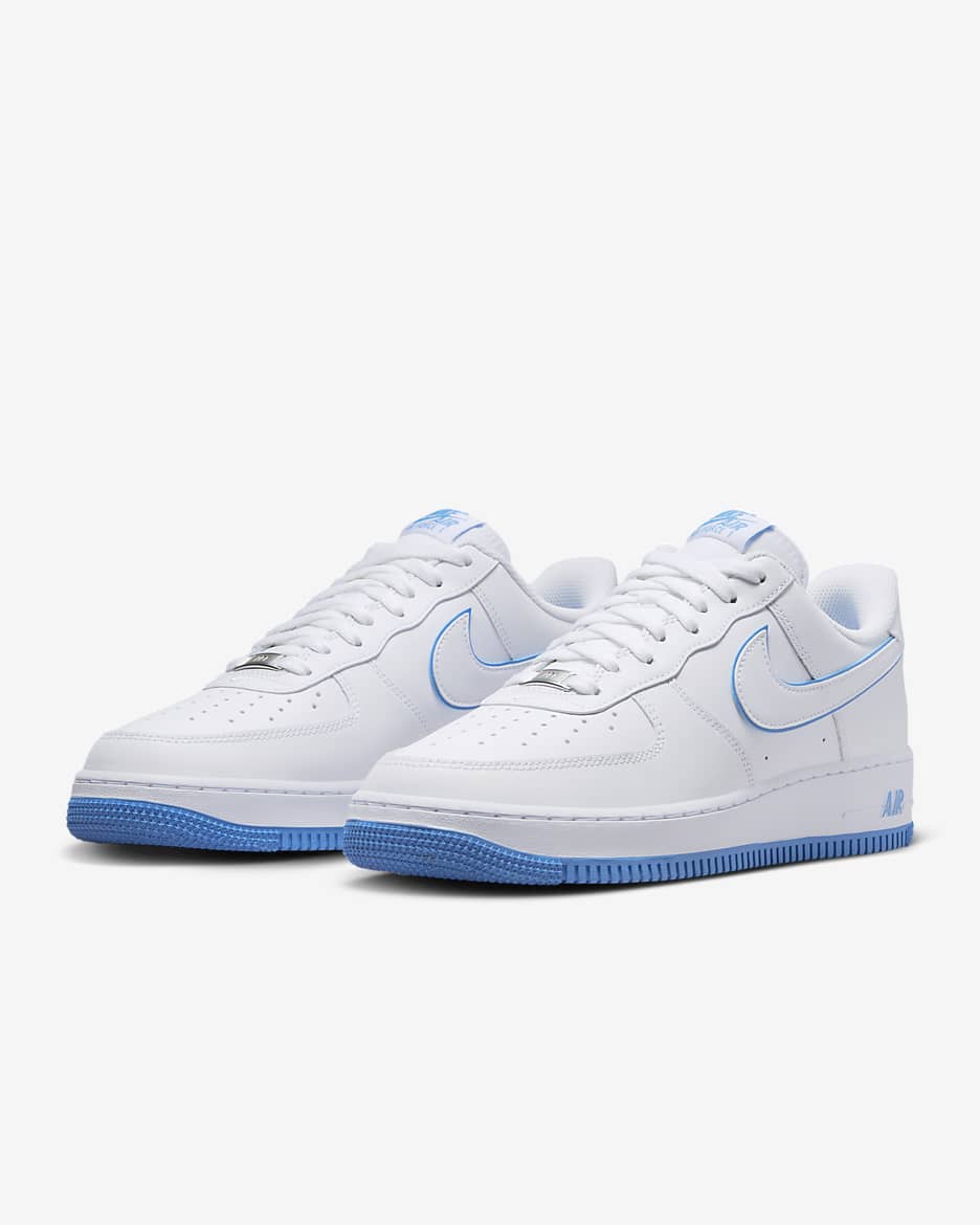 Nike Air Force 1 '07 Men's Shoes - White/White/University Blue