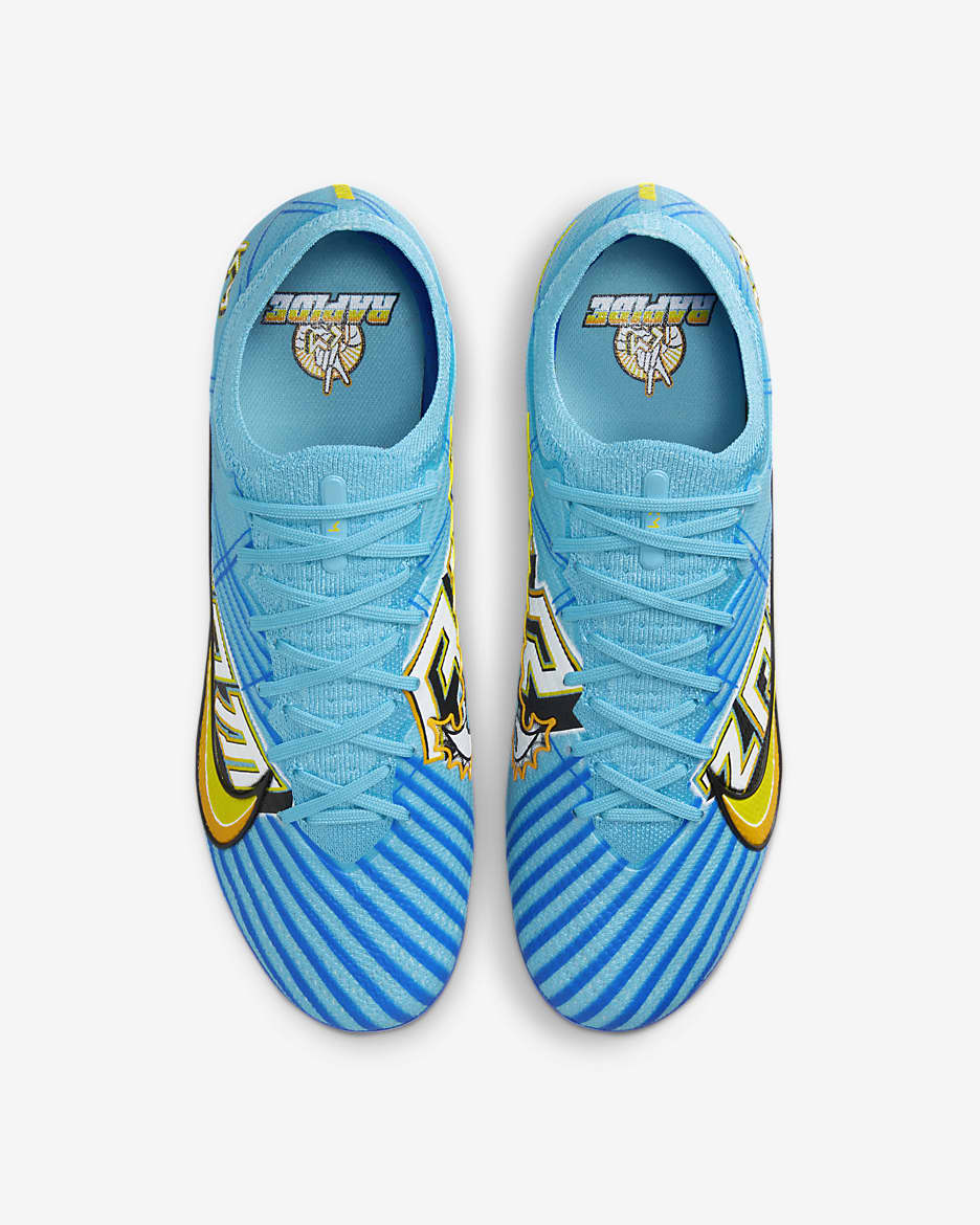 Nike Zoom Mercurial Vapor 15 Elite KM FG Firm-Ground Low-Top Soccer Cleats - Baltic Blue/White