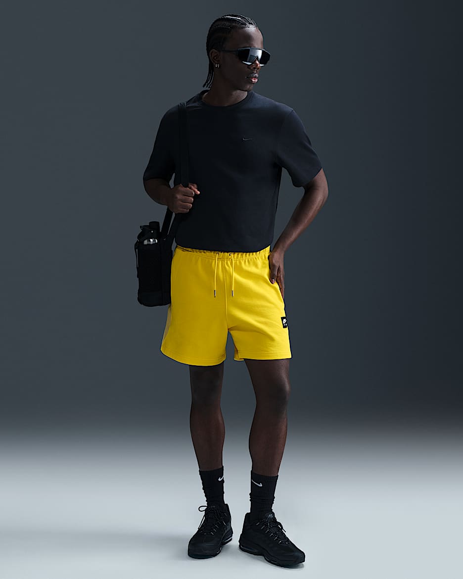 Shorts de vellón para hombre Nike Air - Relámpago/Oro Saturno/Negro