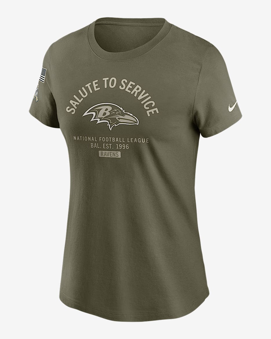 Playera Nike de la NFL para hombre Baltimore Ravens Salute to Service Sideline  - Oliva