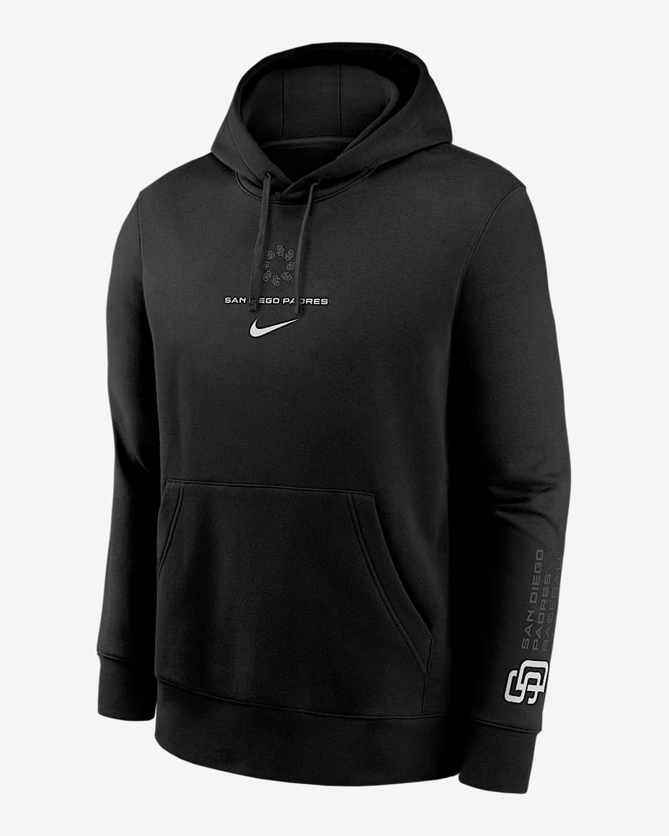 San Diego Padres Fashion Club Men's Nike MLB Pullover Hoodie - Black